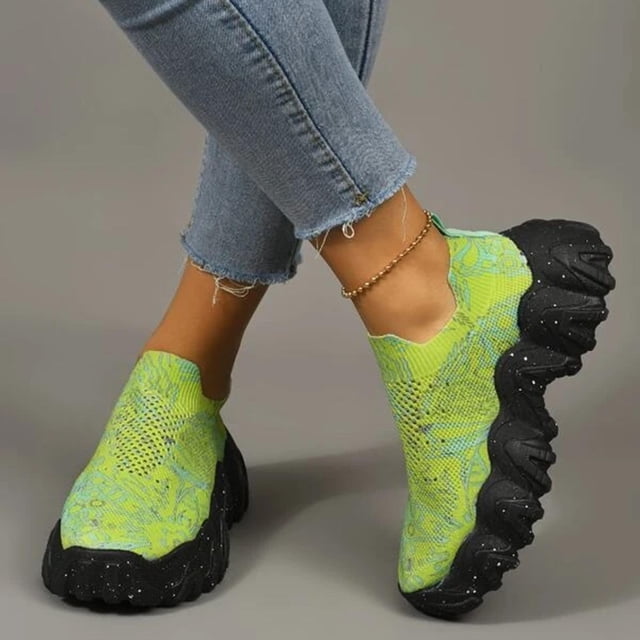 Zapatos de mujer Moda Estampado de leopardo Colorblock Detalle de punto Gráfico Calcetín Zapatos Suela gruesa Zapatillas de deporte de punto volador Wmkox8yii shalkjhdk2157