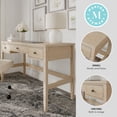thumbnail image 3 of Martha Stewart Home Office Writing Desk with Tapered Legs in Light Natural with Antique Bronze Hardware, 3 of 12