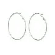 Time and Tru Adult Womens Silver Tone Large Metal Hoop Earring