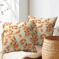 thumbnail image 5 of Fall Pillow Covers 18x18 inch Set of 2 Orange White Leaves Autumn Decorative Outdoor Throw Pillow Covers Famliy Decoration for Home Living Room Couch Sofa Bed, PCL-1, 5 of 6