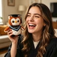 thumbnail image 4 of Graduation Owl Plush with Doctoral Cap, 9" Soft Owl Stuffed Animal Doll, Graduation Gift for Students, Academic Keepsake for Party Decor and Memory Display Gold, 4 of 6