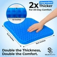 thumbnail image 3 of Double-Thick Gel Seat Cushion for Long Sitting Pressure Relief Back Sciatica Coccyx Tailbone Pain - Office Chair Wheelchair Car & Truck Patio Chairs Egg Pad, 3 of 4