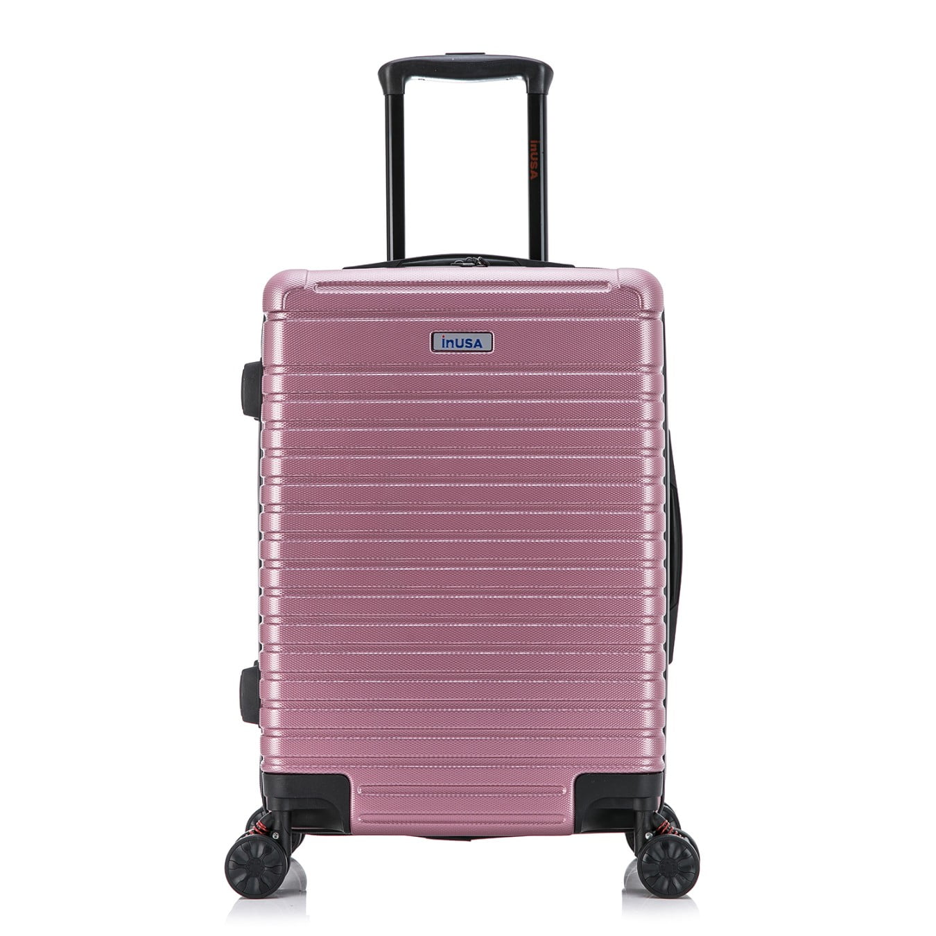 InUSA Deep 20" Hardside Lightweight Luggage with Spinner Wheels, Handle Studs, Trolley, Rose Gold