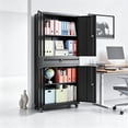 thumbnail image 2 of Metal Garage Storage Cabinet with 4 Wheels and 1 Drawer, Garage Cabinet with Lockable Doors and Adjustable Shelves, 73" H Tool Cabinet for Garage, Home, Office, Warehouse, Black, 2 of 6