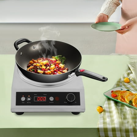 1800W Induction Cooktop With Concave Surface, Stainless Steel 24 Hours Timer Induction Oven, Induction Hob Used For Home And Commercial Cooking