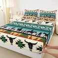 thumbnail image 4 of Erosebridal Bohemian Aztec Dreamcatcher Full Size Sheets, Western Cowboy Bed Sheets, 4-Piece 1 Flat Sheet, 1 Fitted Sheet and 2 Pillowcases, 4 of 5