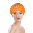 thumbnail image 2 of KLL Orange Glitter2 Pattern Shower Cap & Bath Cap for Women,Reversible Oversized Waterproof Shower Caps for all Hair Lengths,Elastic Reusable Bathing Hair Cap, 2 of 7