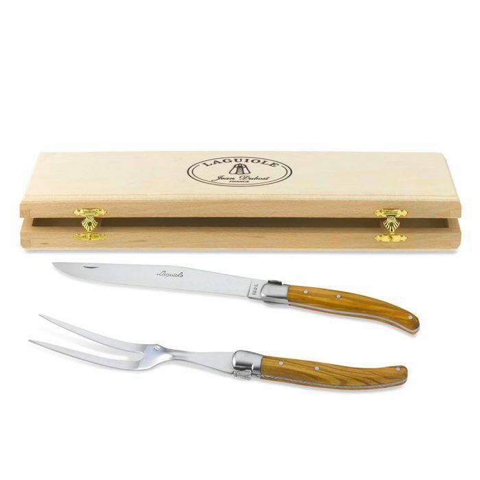 Jean Dubost Laguiole Carving Set with Black Handles