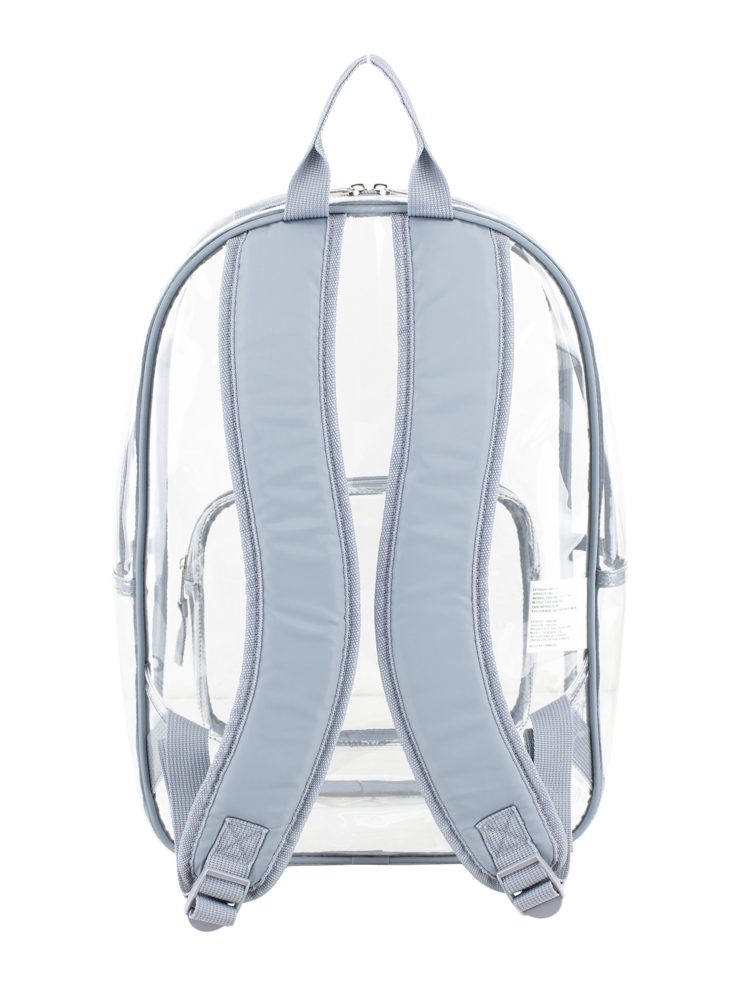 Eastsport Unisex 16" Success Clear Backpack, Cool Gray