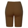 thumbnail image 3 of A2Y Women's Basic Solid Premium Cotton Mid Thigh High Rise Biker Bermuda Shorts Light Brown 1XL, 3 of 5