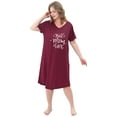 thumbnail image 2 of FEREMO 2 Pack Plus Size Nightgowns for Women Short Sleeve Printed Sleepwear, 2 of 6