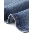 thumbnail image 6 of INSPIRE CHIC Women's 3/4 Sleeves Collarless Cropped Denim Jean Jackets Vintage Blue L, 6 of 7