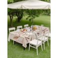 thumbnail image 3 of Outdoor Tablecloth with Umbrella Hole and Zipper, Pink Wildflowers Rectangle Table Cloth 60x102 Inch Waterproof Tablecloth, Fall Pastoral Autumn Leaves Vintage Picnic Table Cover for Patio Camping, 3 of 7