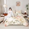thumbnail image 5 of Feelyou Romantic Pink Rose Bedding Comforter Set, Bohemian Flower Floral Twin Comforter Sets, Western Vintage Fashion Reversible Bedding Set, Luxury Bedroom Decor, 2 Pieces, 5 of 9