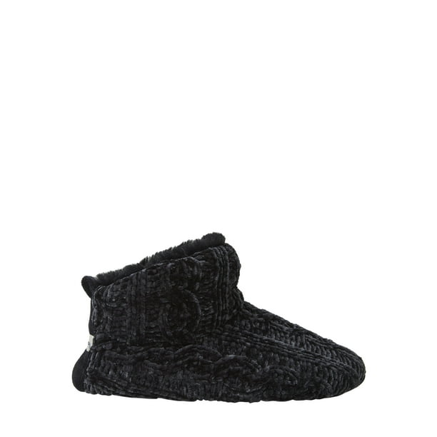 dearfoams cable knit bootie slippers