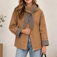 thumbnail image 5 of Tqcoqu Hooded Jacket for Women, Plaid Lining Long Sleeve Zip Button Front Coat with Detachable Hood and Pockets,Women's,Size S-XXL, 5 of 8