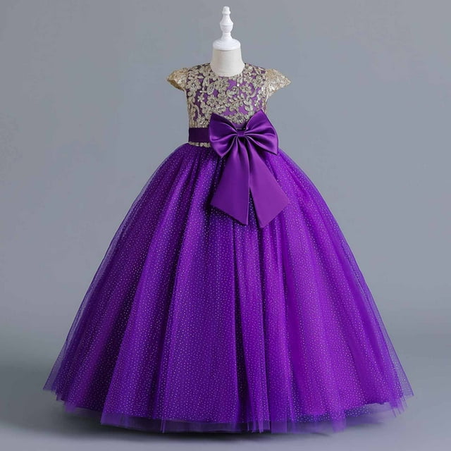 DPTALR Enfants Bébé Filles d'Âge Moyen Enfants Sans Manches Broderie Maille Robe Robe Robe de Gaze Princesse