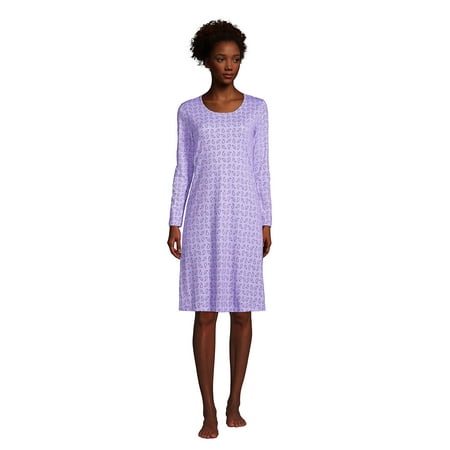 

Lands End Women s Supima Cotton Long Sleeve Knee Length Nightgown