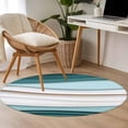 thumbnail image 5 of Area Rug 36in, Abstract Water Ripple Gradient Art Floor Carpet Living Room Rug, Teal White Stripe Beach Non-Slip Welcome Mat Indoor Rugs for Bedroom Dining Room, 5 of 9