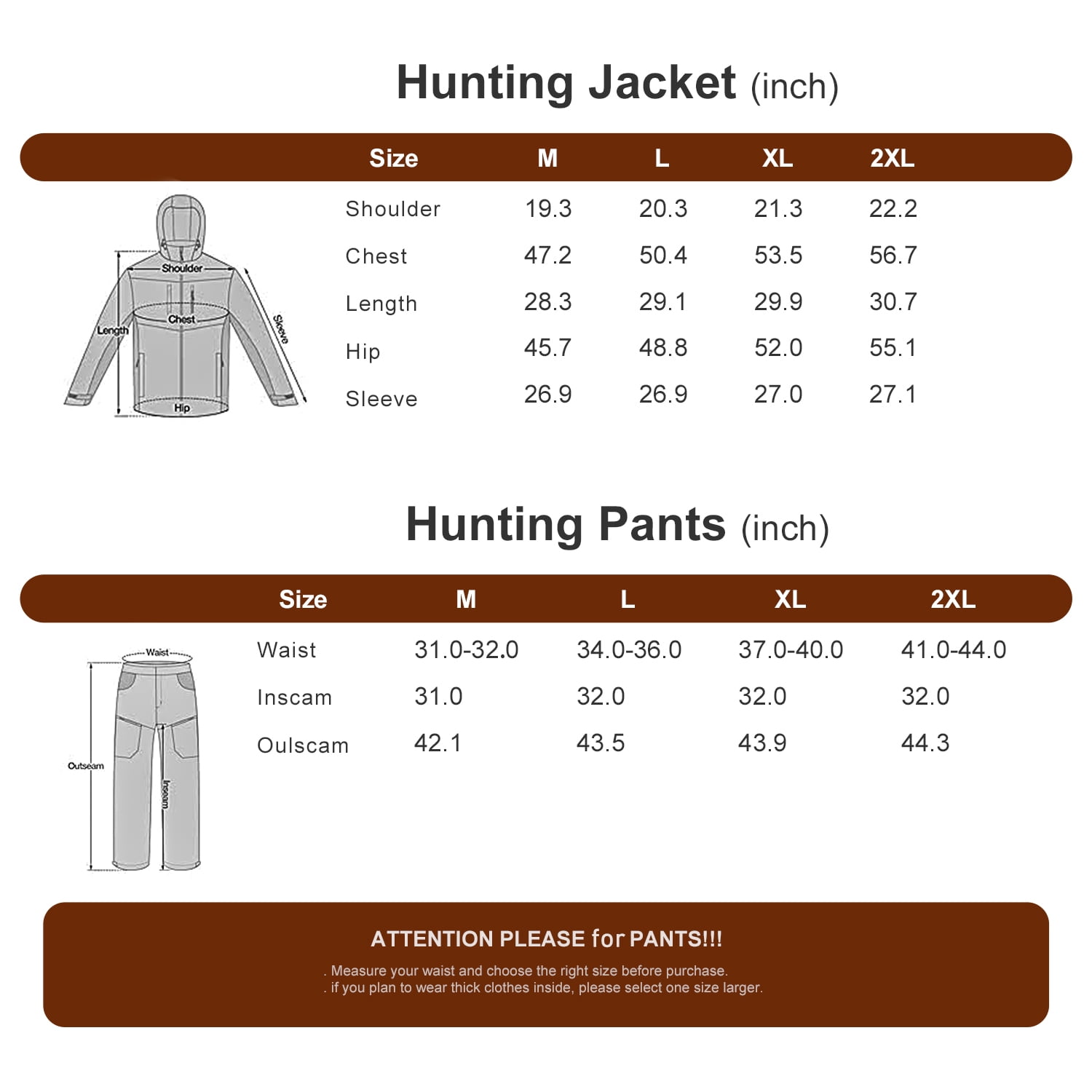 WTVIDAS Camo Hunting Clothes for Men with Lining, Outdoor Compatible Durable Water Resistant Deer Hunting Jacket and Pants,Hunting Gear