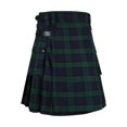 thumbnail image 5 of Ceisia Men's Traditional Tartan Kilt with Pockets Pleated Scottish Style Skirt Army Green M Gifts for Father, 5 of 6