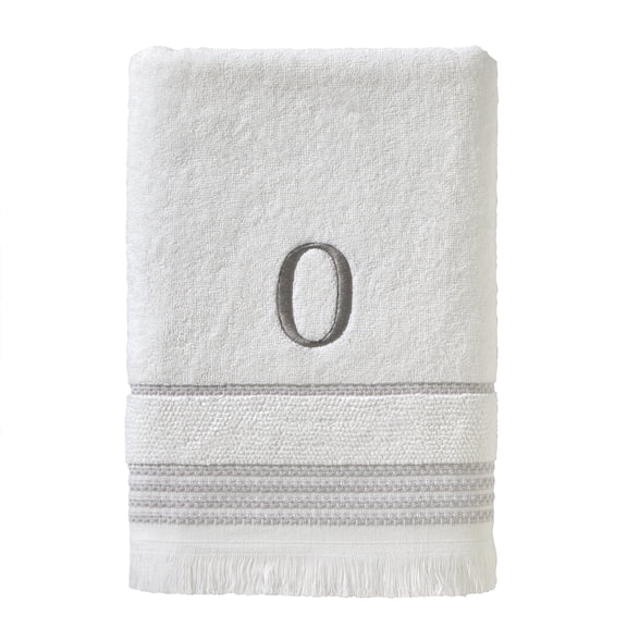 SKL Home Casual Monogram Bath Towel, "O", White