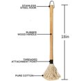 thumbnail image 2 of 18 Inch Grill Basting Mop Wooden Long Handle with 4 Extra Replacement Heads for Grilling & Smoking, 2 of 6