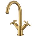 thumbnail image 1 of Ancona Ava Series Single Hole Cross Handle Bathroom Faucet in Titanium Gold Finish, 1 of 6