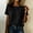 Black, variant on Summer Linen Tshirts Short Sleeve Shirts For Women Casual Tops Blouses Women's Button Solid Color Linen Short Sleeved Top Light Blue M