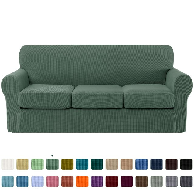 CHUN YI Sofa Cover with Separate Cushion Slipcover Stretch Checks
