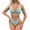 Mint Green, variant on WREESH Women's Solid Color Split Swimsuit - Fashion Love Bikini Two-Piece Set for Beach Vacation Beige