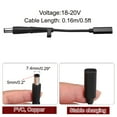 thumbnail image 2 of 0.5FT USB C to DC PD Power Fast Charging Cable, 7.4mmx5mm 65W/18V-20V DC Power Cable, Type C Input 3.25A Adapter Jack Converter for Router, Camera, TV Box, Desk Lamp(Black), 2 of 6