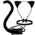 thumbnail image 2 of UJNDER 3 Piece cat Ears and Tail Accessory Set for Halloween Dress Up Parties and Animal Themed Celebrations Black, 2 of 8