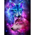 thumbnail image 1 of Taladro de pintura de diamante 5D Kits de bricolaje Cuadro de pared de mosaico de lobo redondo completo (J84600) FLhrweasw Nuevo, 1 of 9
