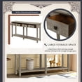 thumbnail image 6 of EUROCO 59" Rustic Brushed Texture Console Table, Entryway Table with 4 Drawers and Bottom Shelf, Wood Furniture for Living Room, Espresso, 6 of 8