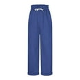 thumbnail image 6 of Corduroy Pants Women 2026 Trendy Elastic High Waist Drawstring Wide Straight Leg Lounge Pants with Pockets, 6 of 8