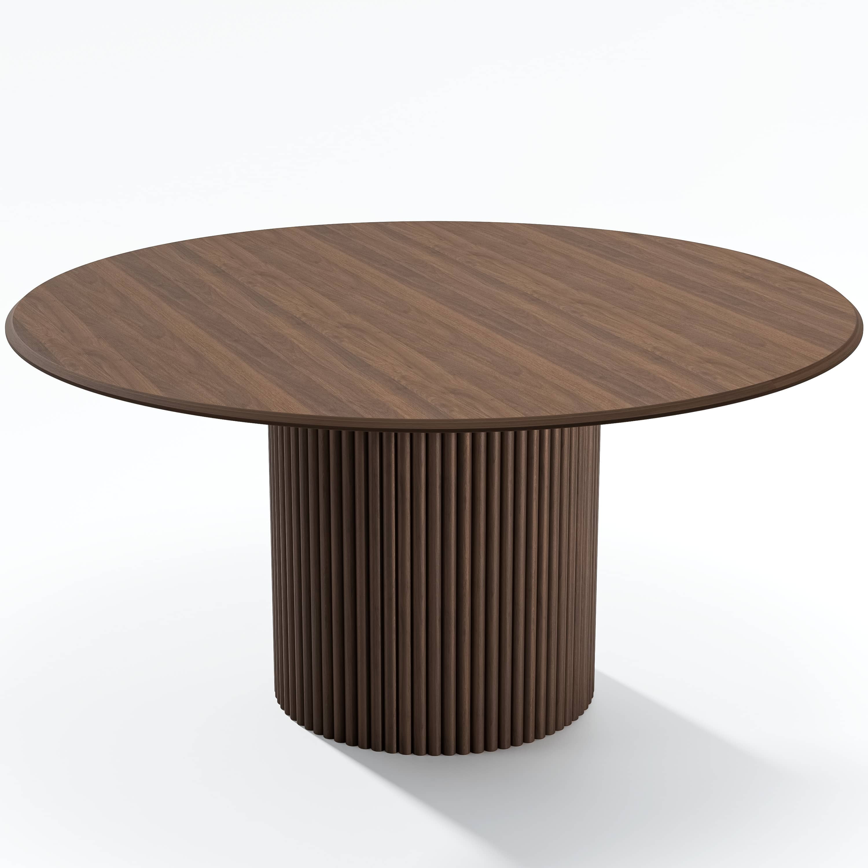 MAYEERTY 60" Round Dining Tables Mid-Century Kitchen Table for Dining Room, Walnut