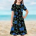 thumbnail image 1 of LOVZFMLL Robe d'Été Unie à Manches Courtes Col Rond en Maille Princesse Robe de Mariage pour Enfants, 1 of 9