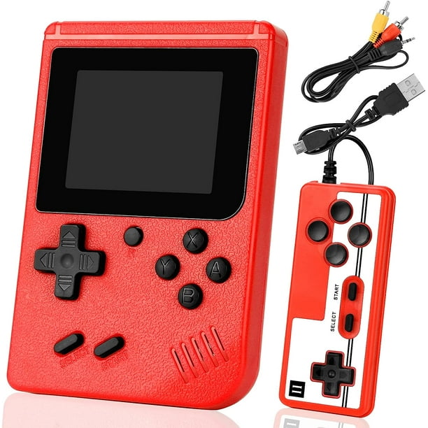 Consola de juegos portátil, consola de juegos retro FC rosa con 666 juegos clásicos, batería recargable de 1200 mAh que se puede conectar a la TV, admite dos jugadores, regalo para adultos y niños