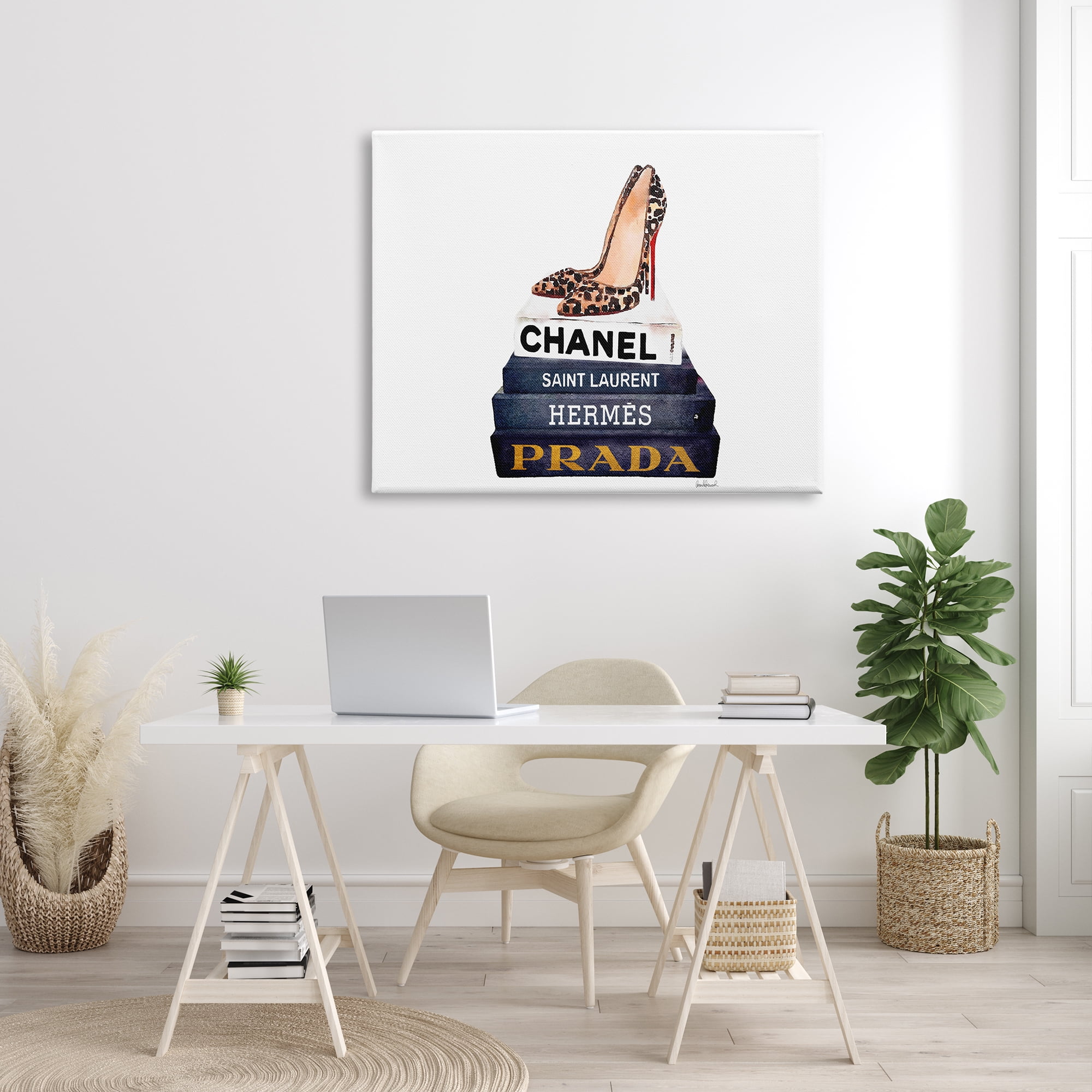 Stupell Industries Glam Fashion Book Set Leopard Pumps Heels Canvas Wall Art by Amanda Greenwood