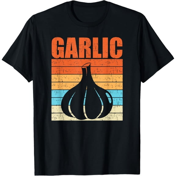 Tu Retro Vintage Garlic Lover Costume Farming Farmer Gift T-Shirt men and women can wear, black, white, gifts