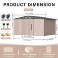 thumbnail image 5 of Tzou 12x10FT Metal Storage Shed with Lockable Doors - Heavy-Duty Galvanized Steel Outdoor Shed, Sloped Roof & Ventilation for Garden/Lawn Tools, 5 of 9