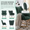 thumbnail image 6 of Nursery Rocking Chair Teddy Fabric Upholstered Glider Rocker Rocking Accent Chair Padded Seat with High Backrest Armchair Comfy Side Chair for Living Room Bedroom(Green Teddy), 6 of 13