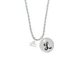 thumbnail image 2 of Delight Jewelry Silvertone Mini Year 2021 Silvertone Script Initial Disc - L - Charm Necklace, 20"+3", 2 of 4