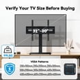 thumbnail image 2 of MountFTV Universal Swivel TV Stand with Power Outlet for 32-80 inch TVs up to 99 lbs, Table Top TV Stand Mount with 6 Height Adjustable, Tempered Glass Base,Max 600x400mm, 2 of 8
