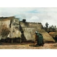 thumbnail image 2 of Van Gogh, Vincent 24x19 Gold Ornate Wood Framed with Double Matting Museum Art Print Titled - A Peasant Woman Digging in Front of Her Cottage (c.1885), 2 of 4
