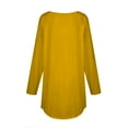 thumbnail image 5 of Susanny Womens Fall Fashion 2023 Tops Long Sleeve T Shirts for Women Graphic Going Out Crew Neck Tunic Tops To Wear with Leggings Solid Color Clearance Blouses for Work Professional Yellow XL, 5 of 5