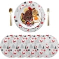 thumbnail image 3 of GZHJMY Christmas Santa Claus Round Placemats Set of 6, Non-Slip PVC Table Mats Washable Heat Resistant Place Mats for Kitchen Dining Table Christmas Home Decor, 15.4 Inch Table Mat, 3 of 7