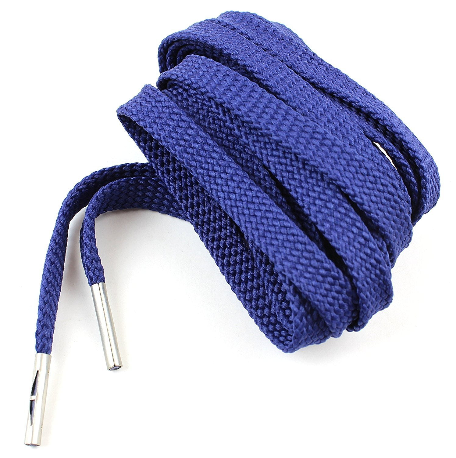 Leather Shoelaces, 3/8" Wide, 47" Long, Silver Metal Aglets, Great for