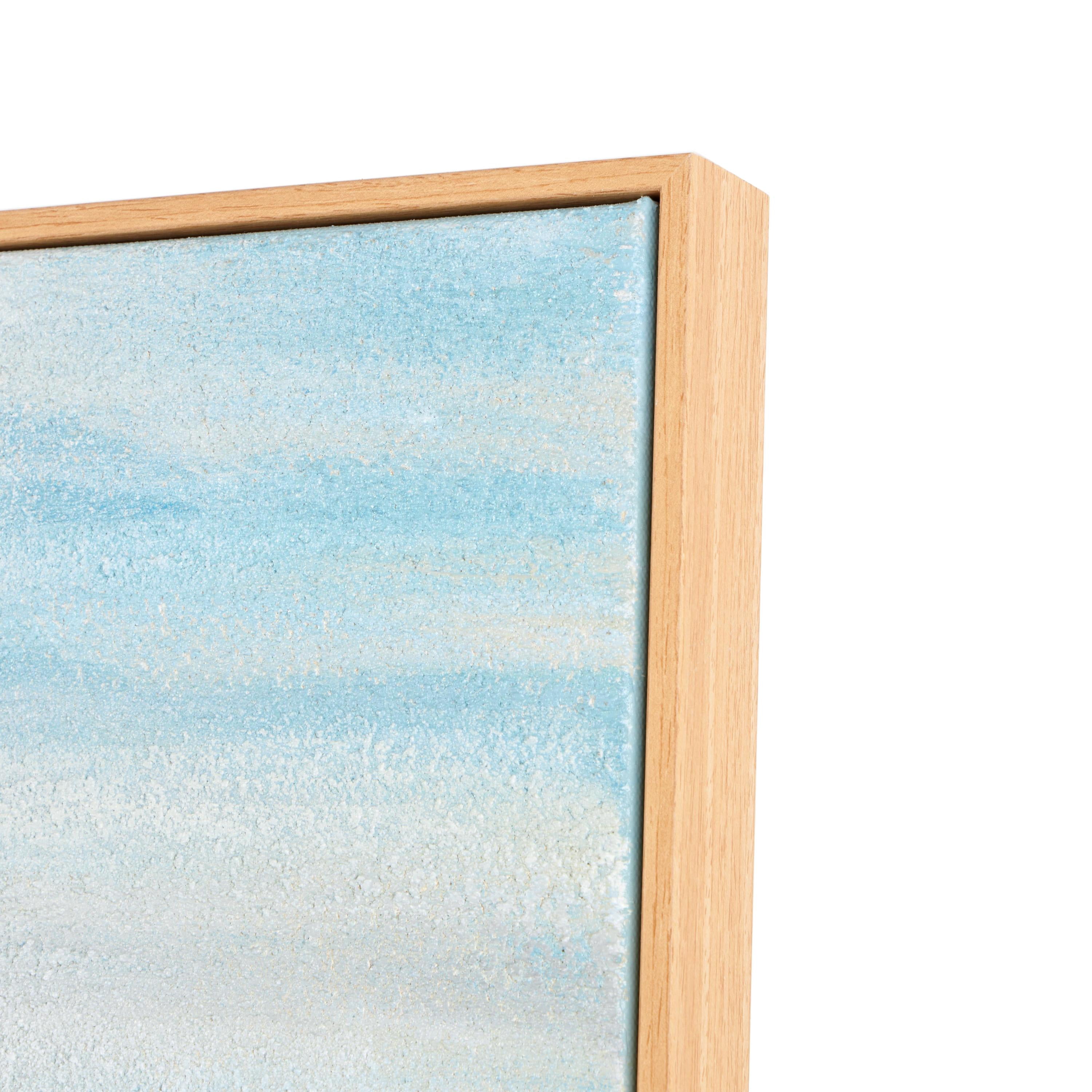32" x 47" Abstract Ocean Wave Landscape Framed Wall Art, by DecMode
